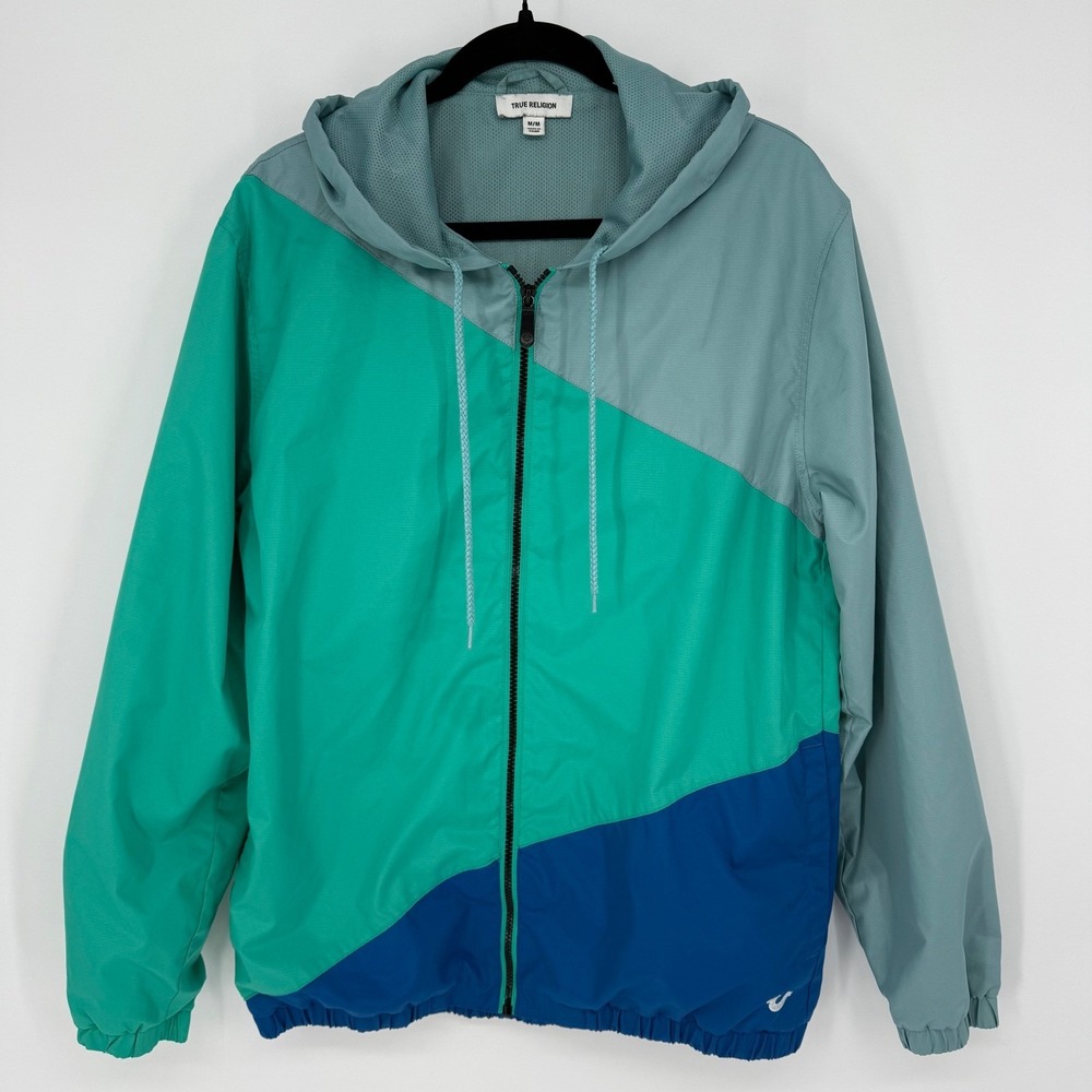 TRUE RELIGION COLORBLOCK MESH-LINED WINDBREAKER MEDIUM‎